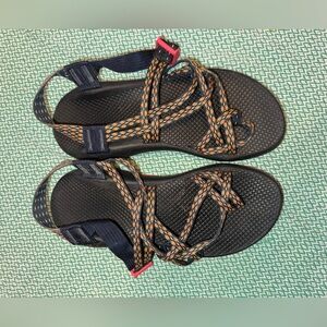 Chaco ZX/2 black and hot pink sandals W9